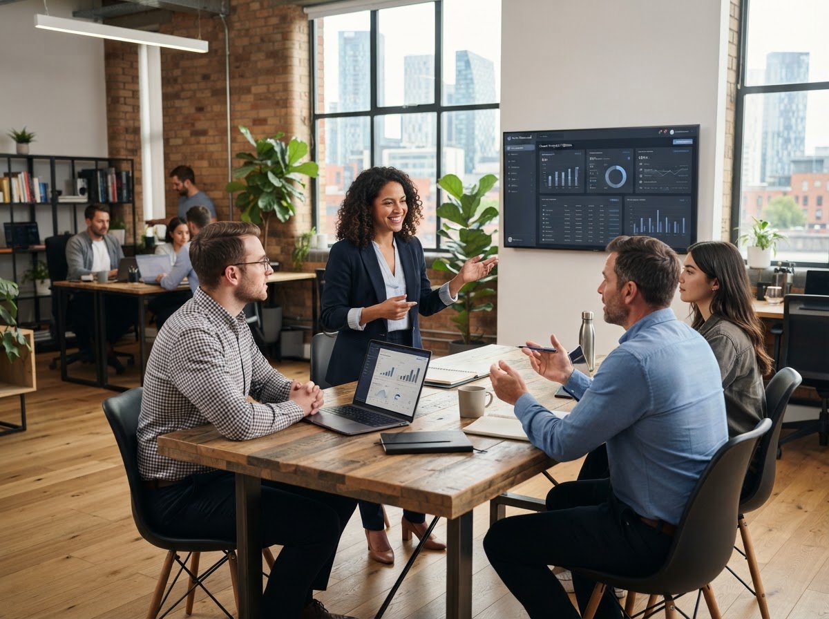North Choicevault analyst reviewing structured market data on a desktop display